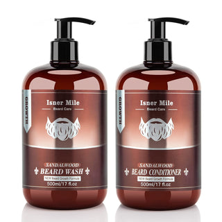 ISNER MILE Set de lavado y acondicionador para barba para hombres,...