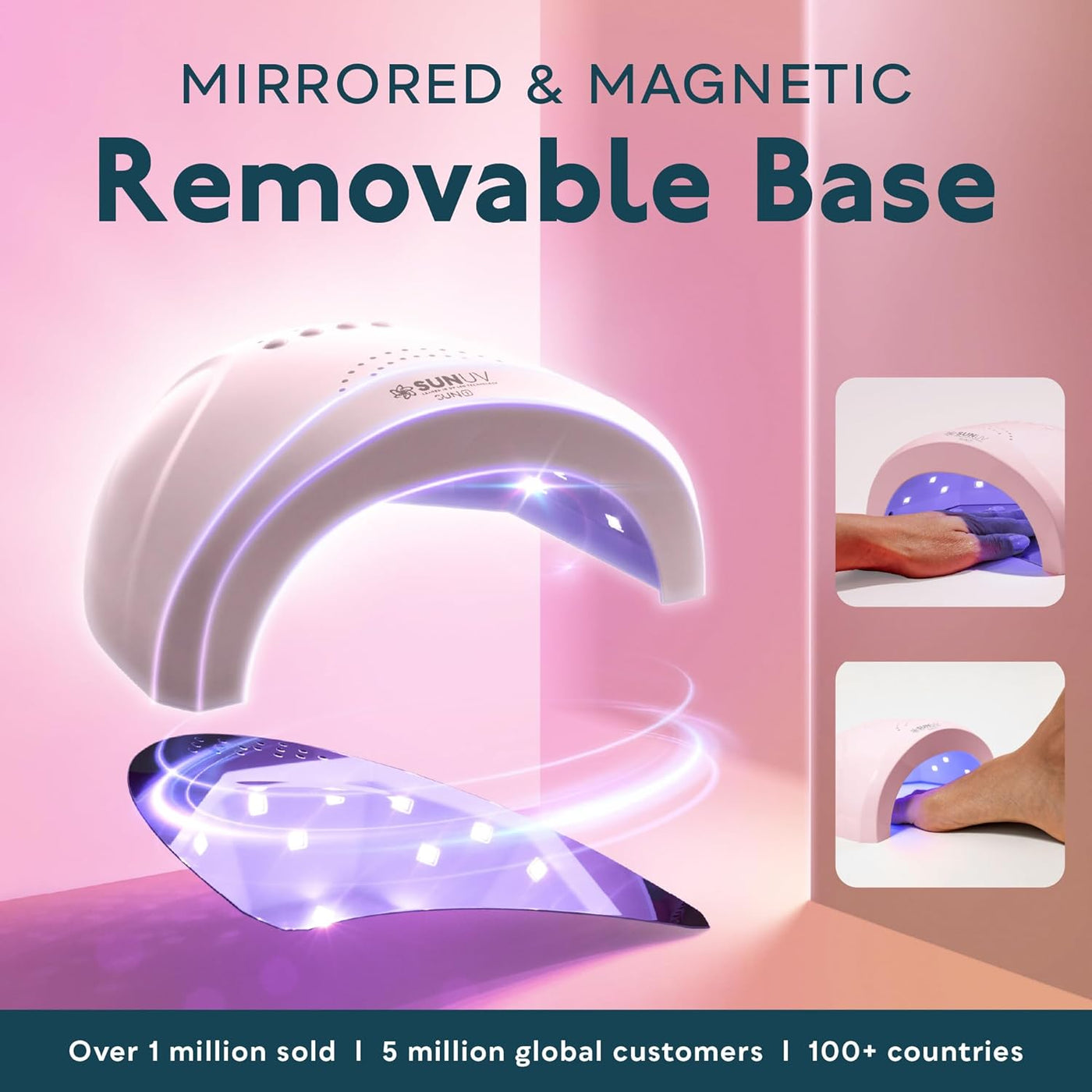 SUNUV Luz UV para uñas de gel, secadora UV para esmalte de gel con...