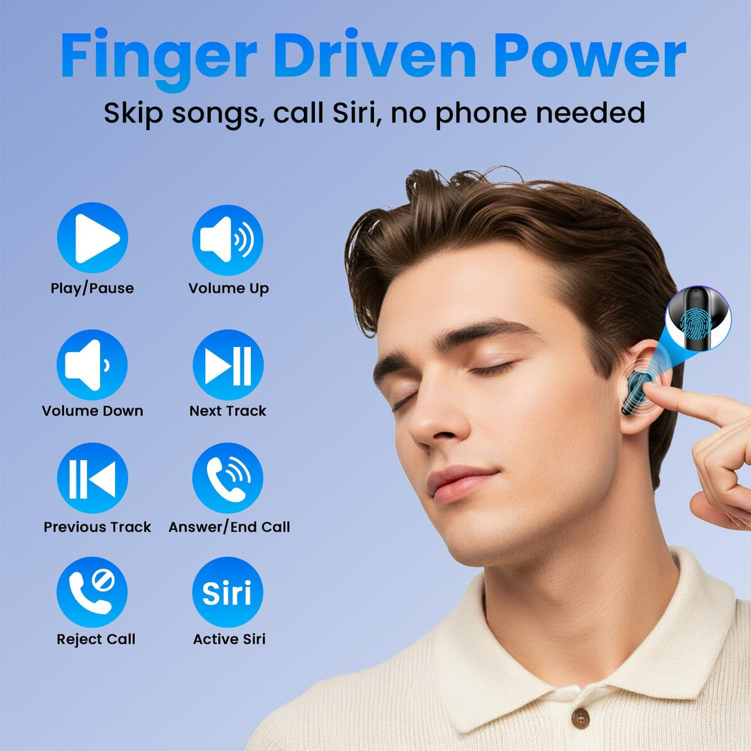 Haqquio Auriculares inalámbricos, auriculares Bluetooth con estéreo...