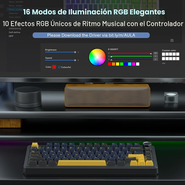 AULA F75 75% Teclado mecánico inalámbrico, teclado intercambiable e...