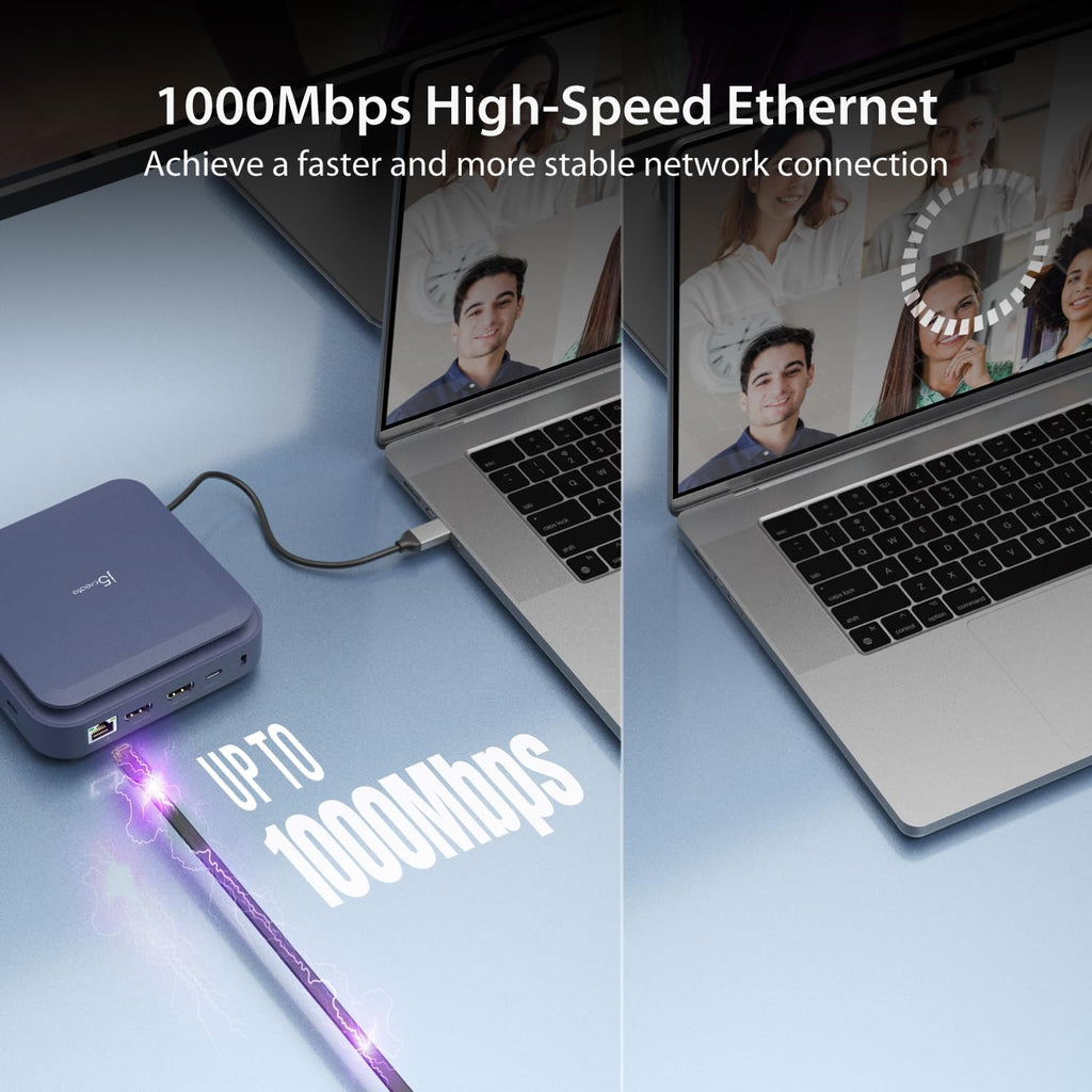 j5create Base USB-C 11 en 1 - Pantalla HDMI 4K dual, USB-A x 2, USB-C x 2