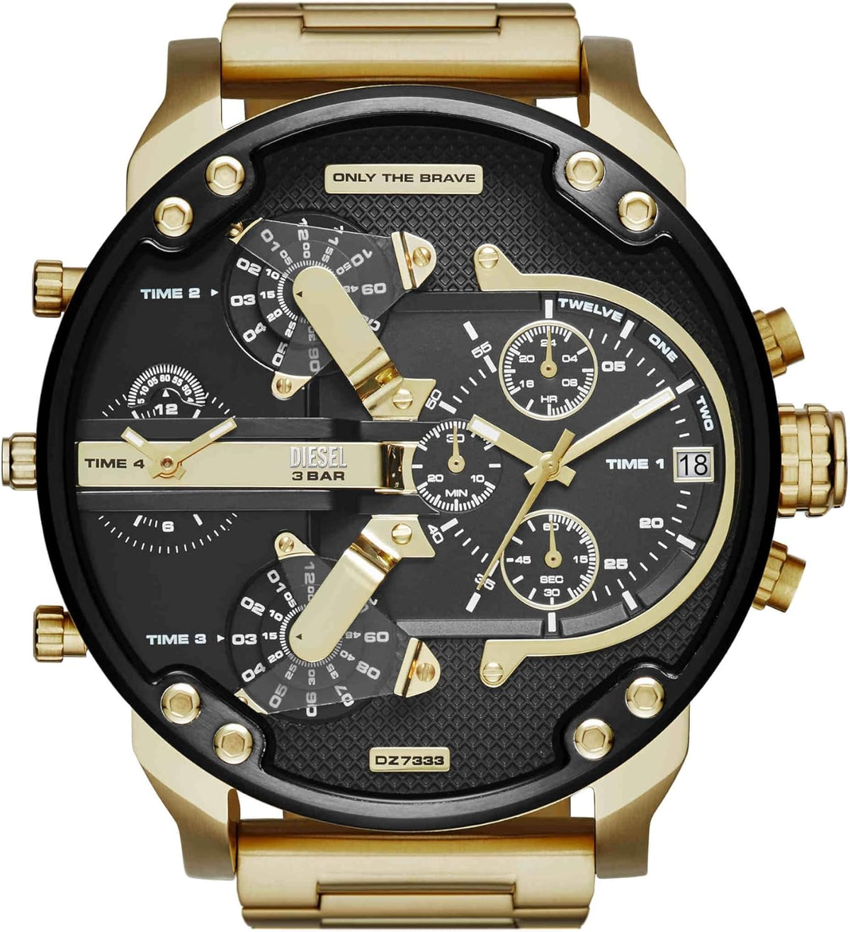 Reloj Diesel Mr. Daddy para hombre, movimiento multifuncional de cuarzo con correa de acero inoxidable