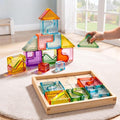 Bloques de construcción arcoíris para niños, juguetes Montessori de bloques