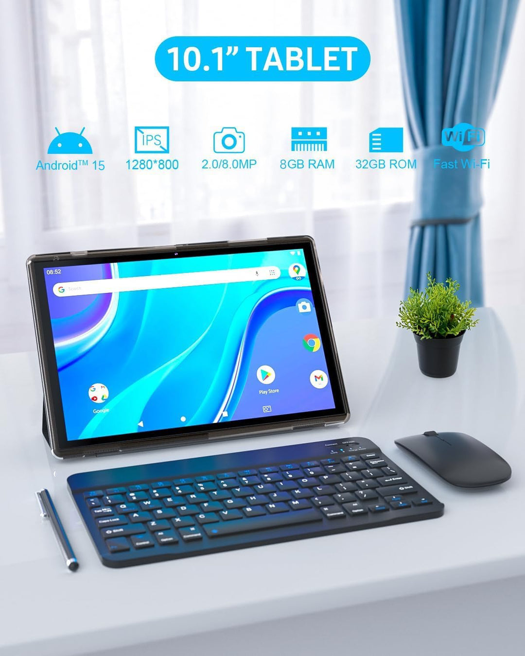 Tablet ATOZEE 2 en 1 Android 14 con teclado de 10 pulgadas, incluye...