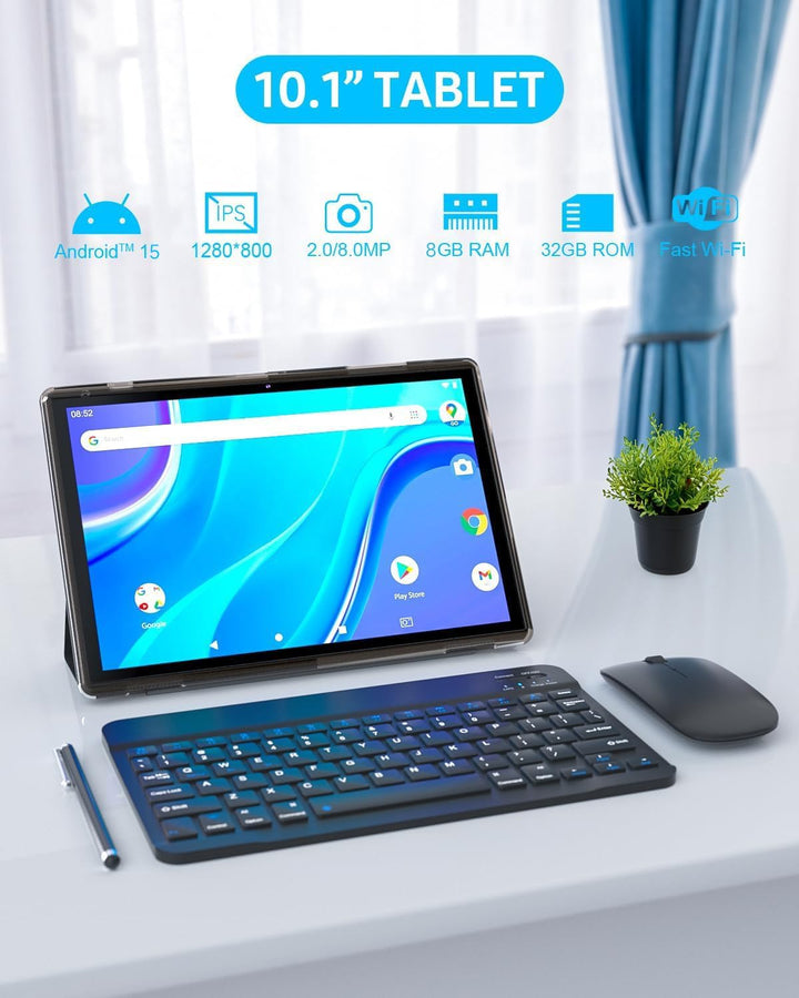 Tablet ATOZEE 2 en 1 Android 14 con teclado de 10 pulgadas, incluye...