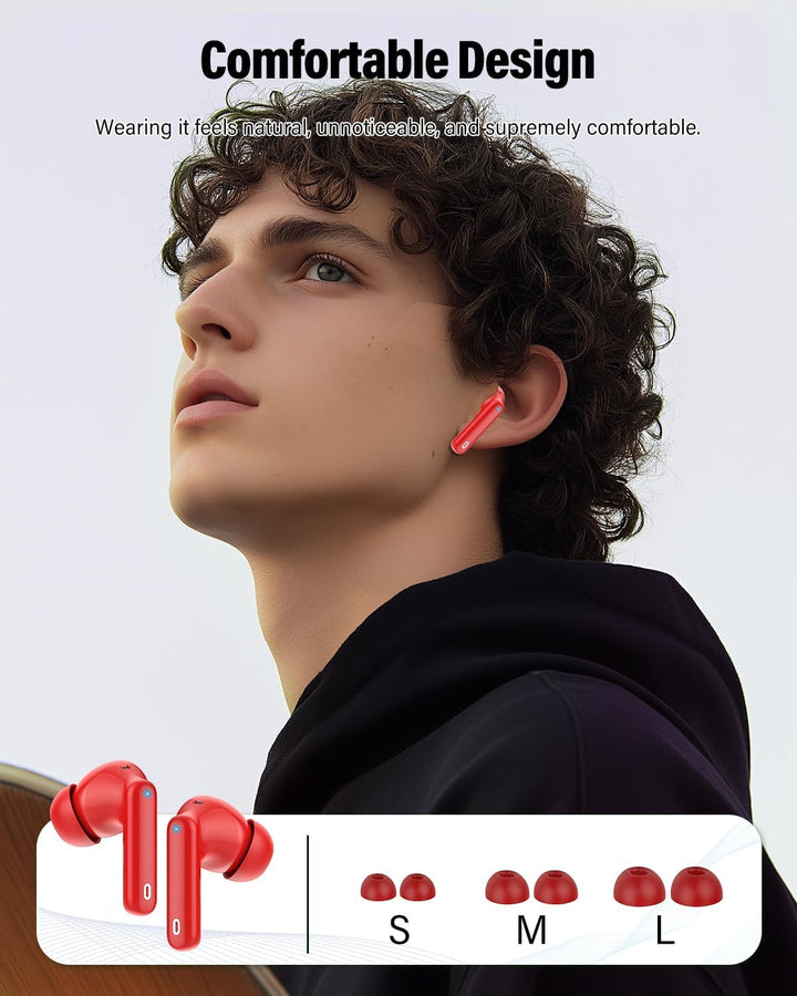 Auriculares inalámbricos, Bluetooth 5.4, estéreo de bajos, auricula...