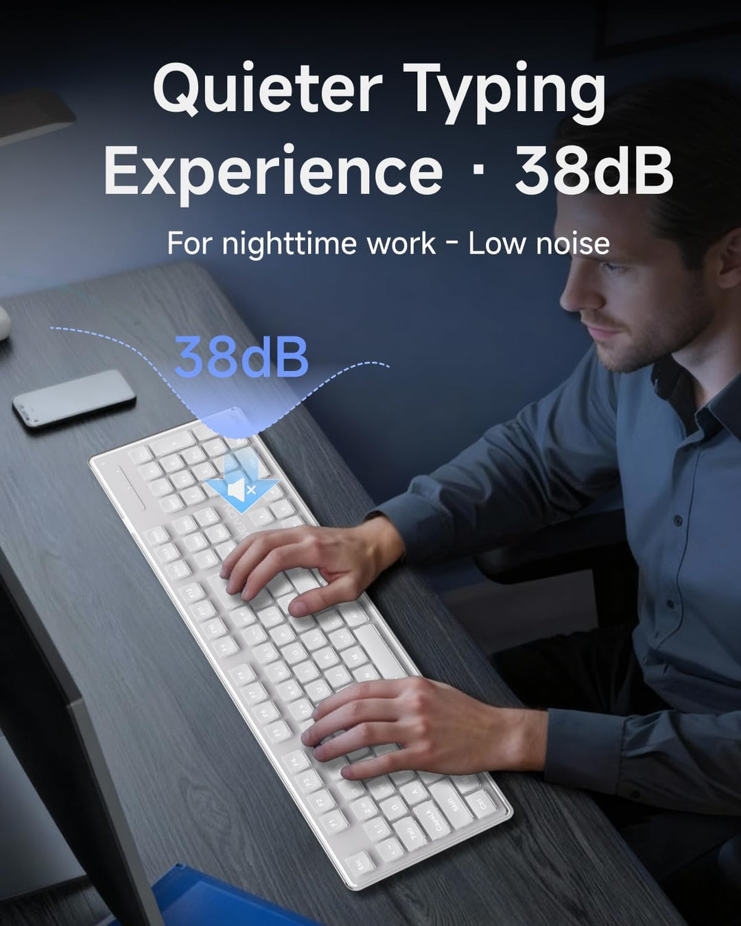 SEUNKWANG EWEADN GX710S - Teclado de computadora retroiluminado, te...