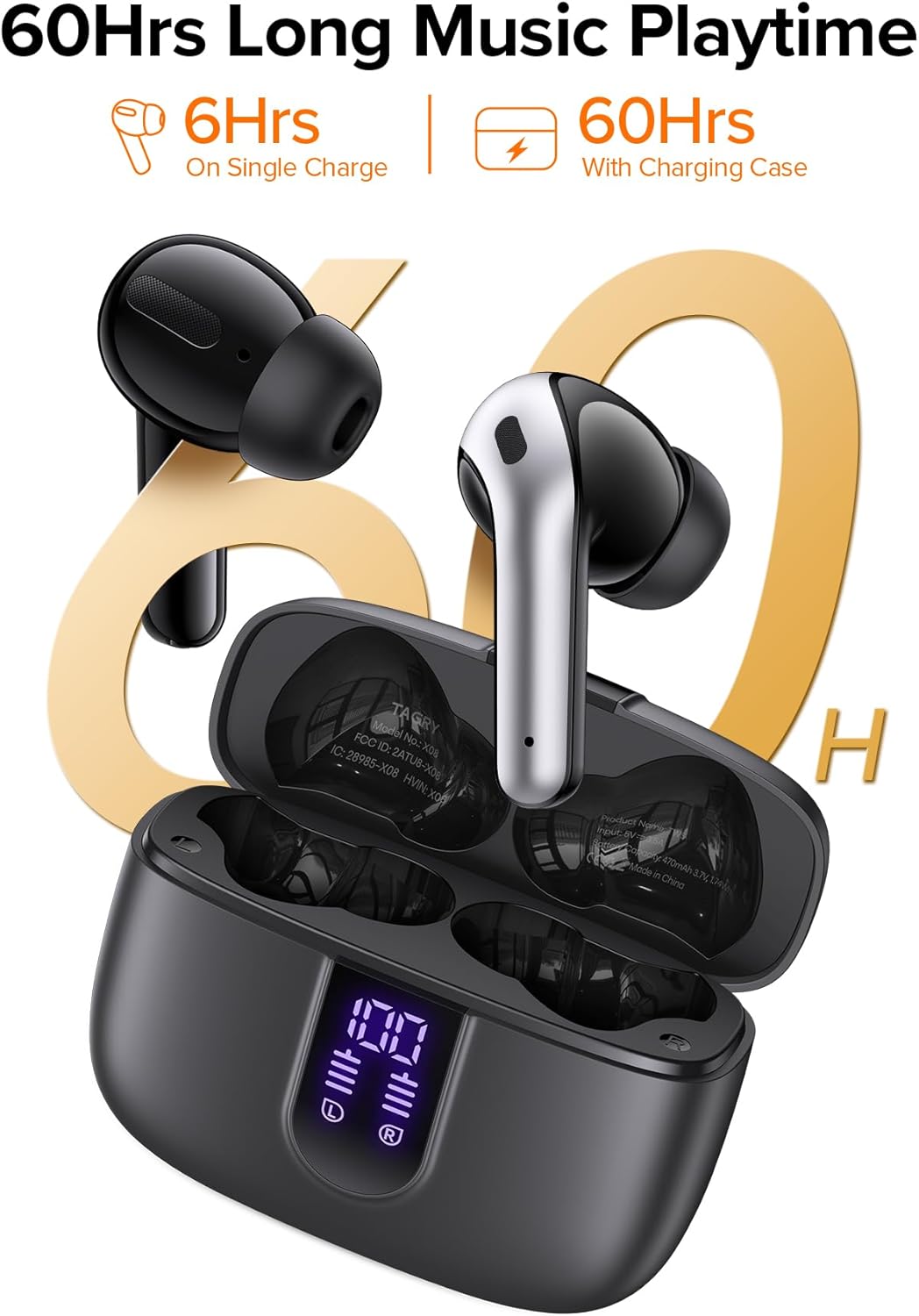 TAGRY Auriculares Bluetooth verdaderamente inalámbricos de reproduc...