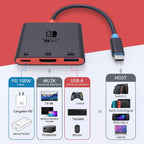 Switch 2 Dock para TV, carcasa de aleación de aluminio HDMI 2.0 4K @60Hz HDR estación de acoplamiento para Nintendo Switch 2/OLED/Steam Deck/ROG Ally, adaptador USB C a HDMI con 100 W PD 3.0