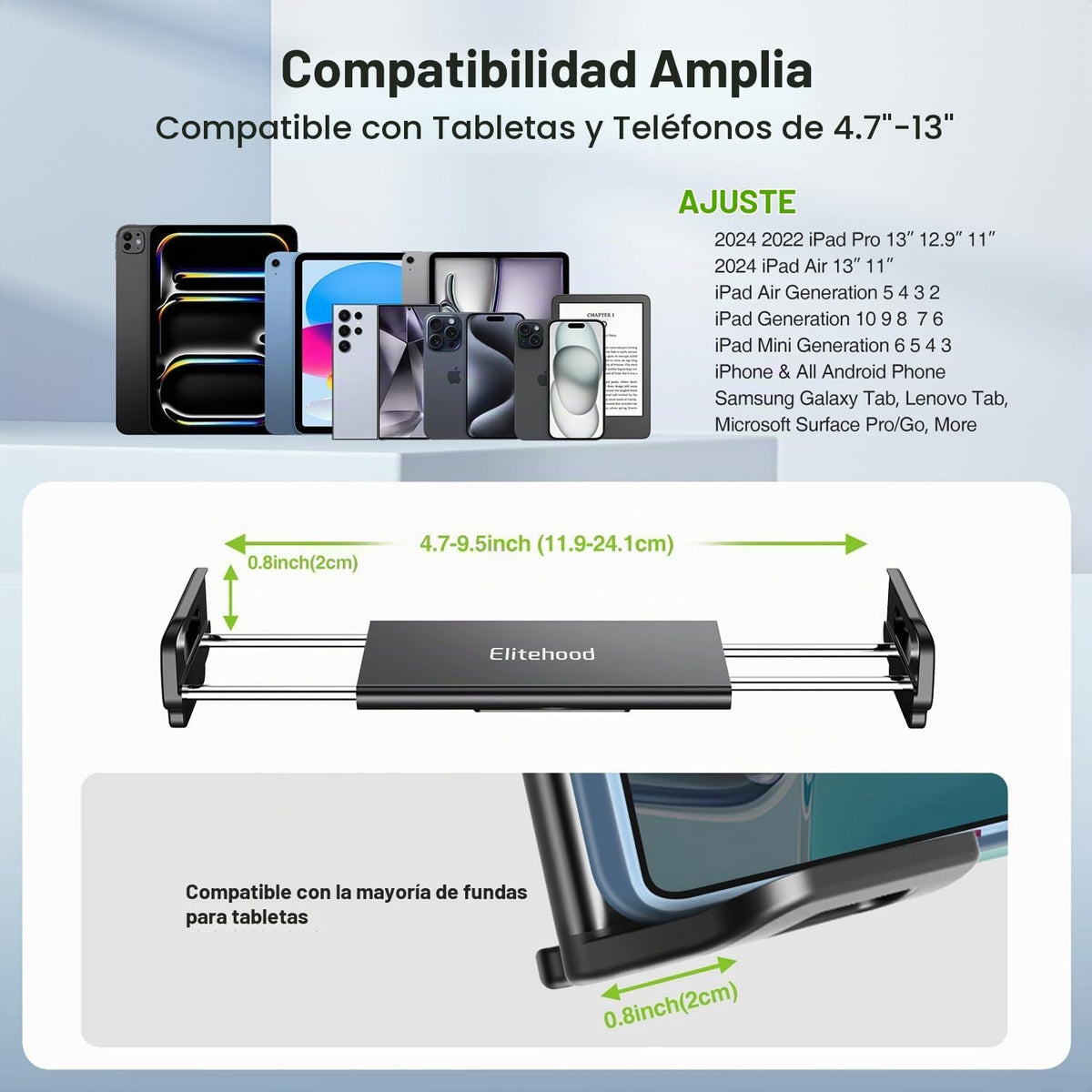 elitehood Piso ajustable del soporte del iPad de 72in, soporte resistente
