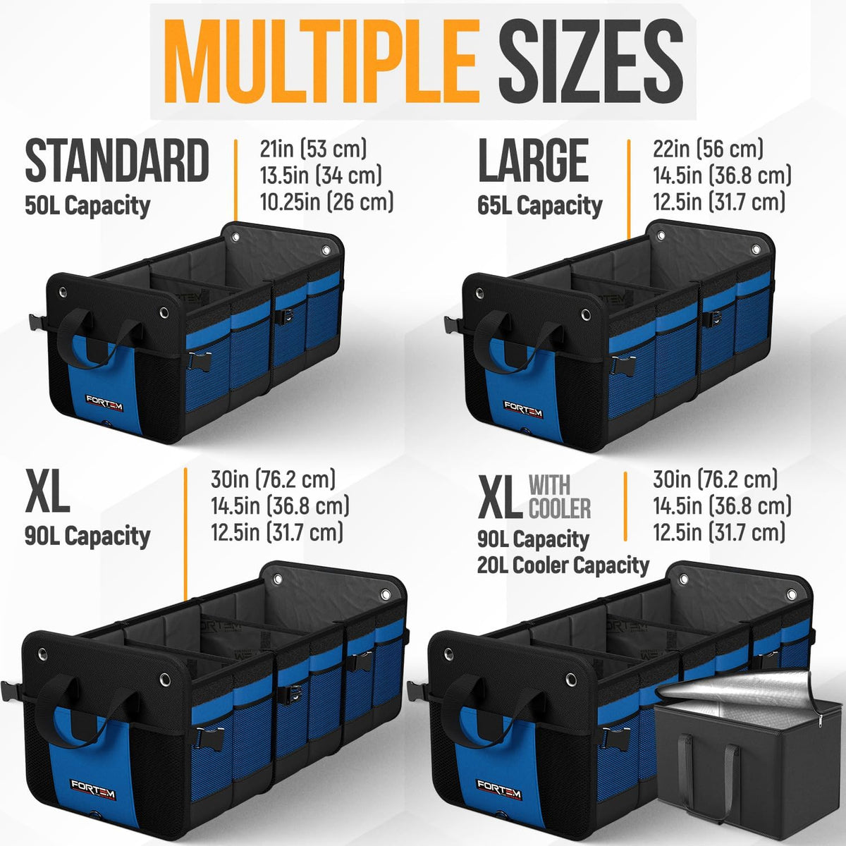 FORTEM Organizador de maletero, organizador plegable para automóvil y bolsa