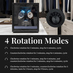 Mcbazel Enrollador de reloj para relojes automáticos, 4 modos de rotación con motor súper silencioso, luz LED azul, almohadas de espuma viscoelástica, regalo para hombres y mujeres [negro]