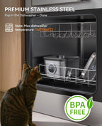 Fuente de agua para gatos Acero inoxidable: 99oz/2.8L Bebedero automático para mascotas