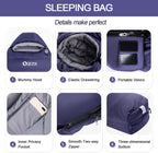 Mochila/Almohada de dormir Down Mummy para adultos, 600 Fill Power para senderismo