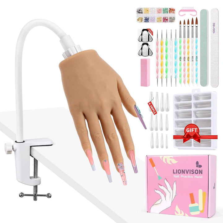 LIONVISON Mano de práctica para uñas acrílicas: mano de entrenamien...