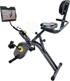 Bicicleta estática estática reclinada magnética plegable y