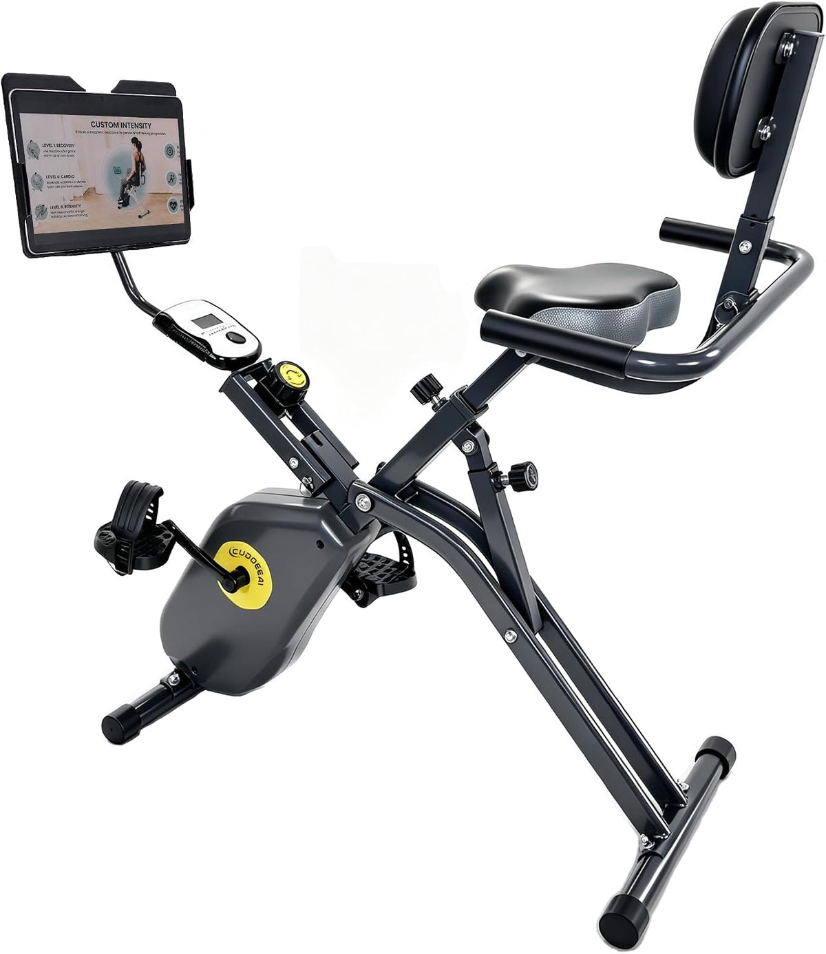 Bicicleta estática estática reclinada magnética plegable y