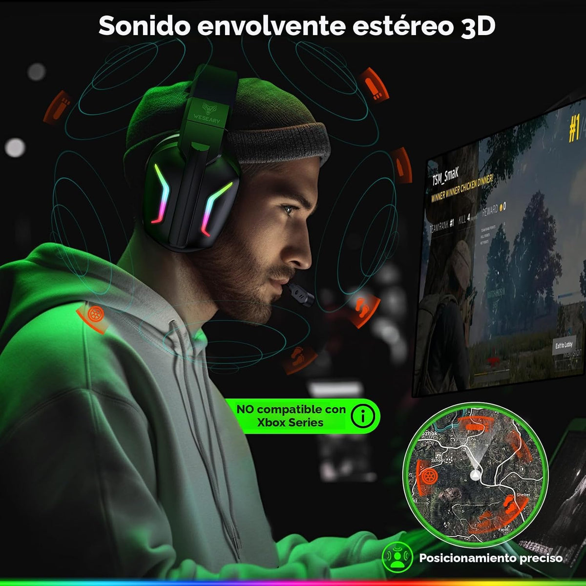 WESEARY Auriculares inalámbricos para juegos para PS5, PS4, PC, Switch | 20