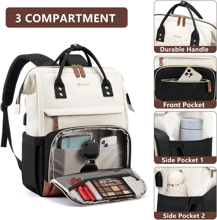 Focdod Mochila para computadora portátil para mujer, mochila de tra...