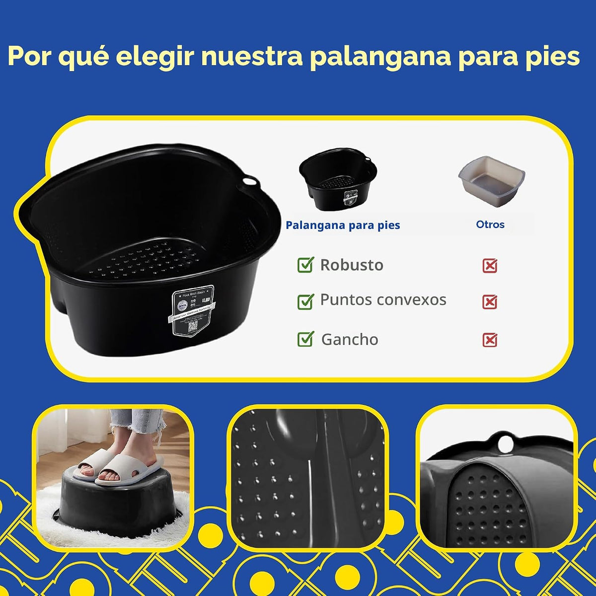 American Wellness Authority AWA Cesta de baño extra grande para pie...