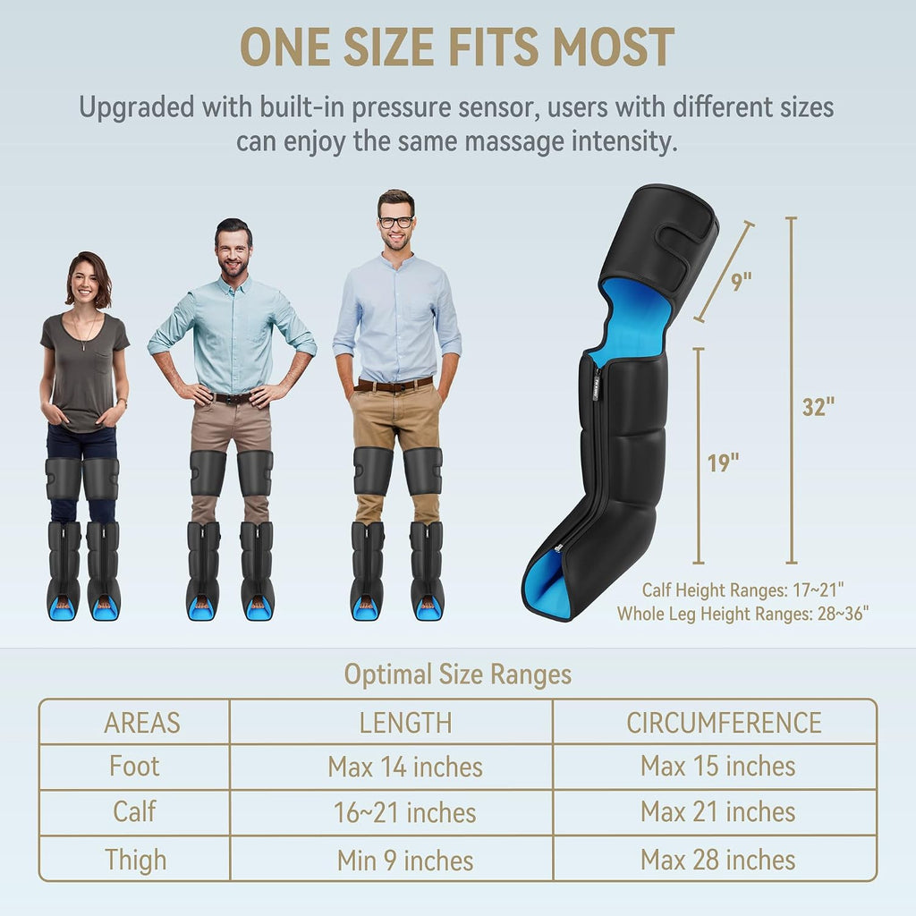 FIT KING Masajeador de compresión de piernas con calor para circulación y