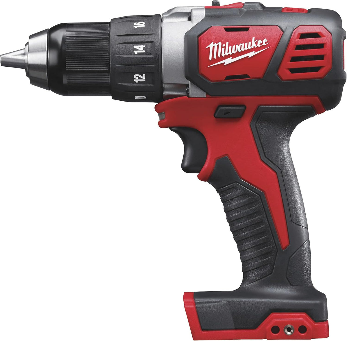Milwaukee Taladro eléctrico compacto inalámbrico de iones de litio M18, solo herramienta, mandril sin llave de 1/2 pulgada, par de 500 pulgadas/libras de torque, 1800 RPM