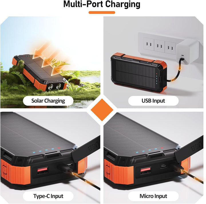 ERRBBIC Cargador solar de batería 49800mAh, cargador portátil de 22...