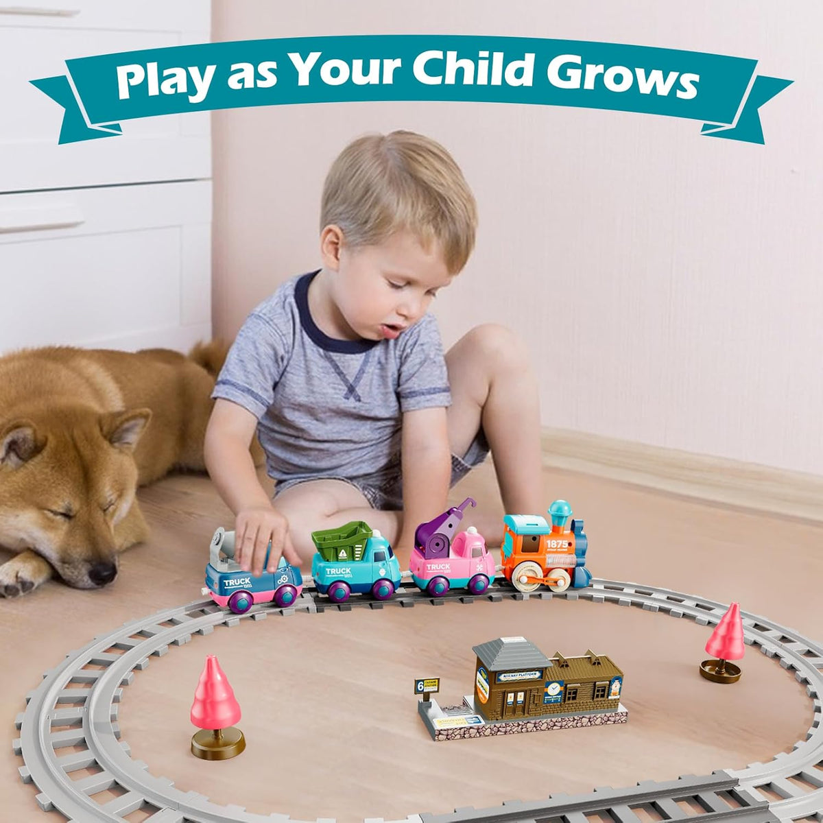 Juego de tren para niños pequeños juguetes magnéticos de