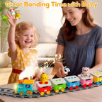 Juguetes de tren de granja para niños pequeños de 1 a 3 años, juego de tren
