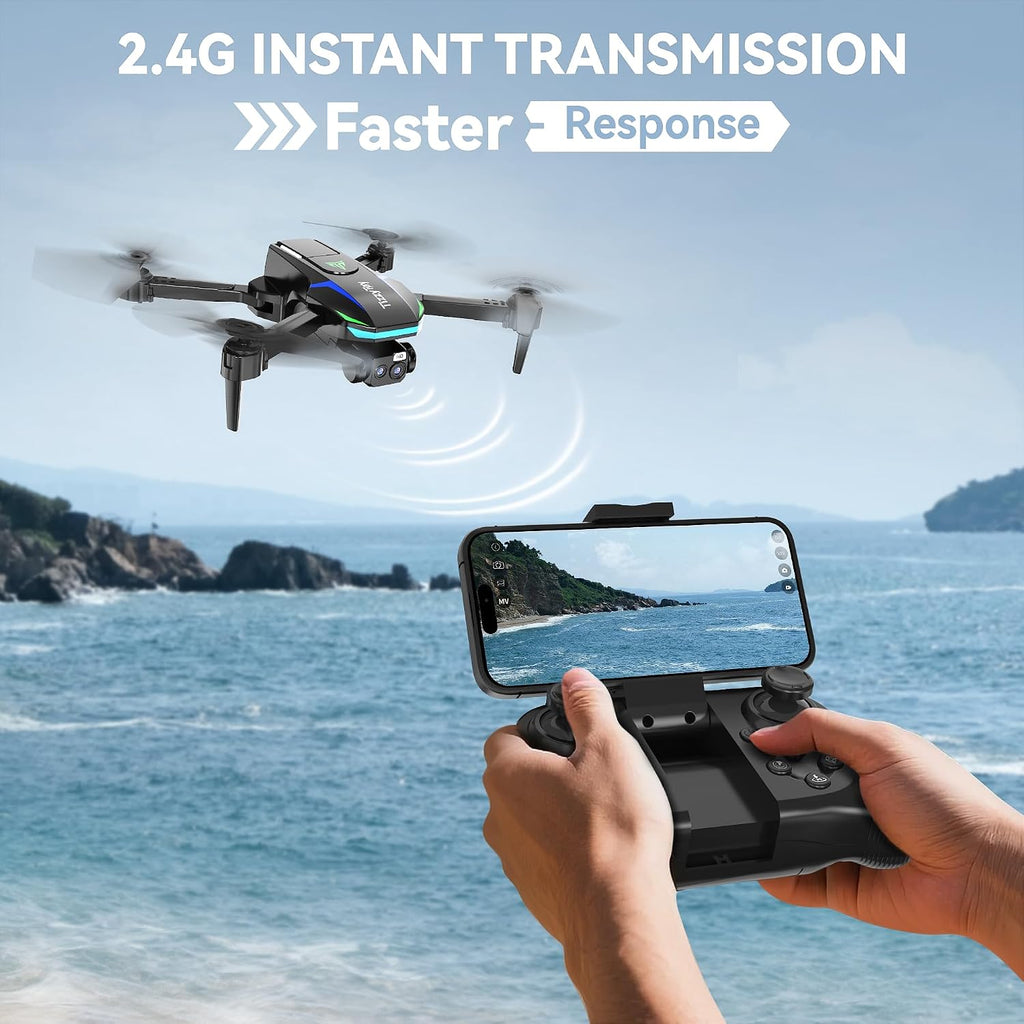 Drone con cámaras duales 1080P FHD, WiFi FPV, menos de 8.78 oz