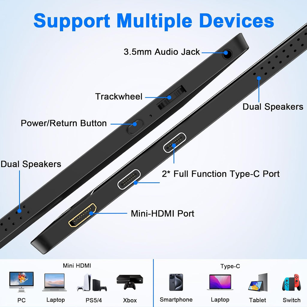 KYY - Monitor portátil para laptop, pantalla de computadora de viaj...
