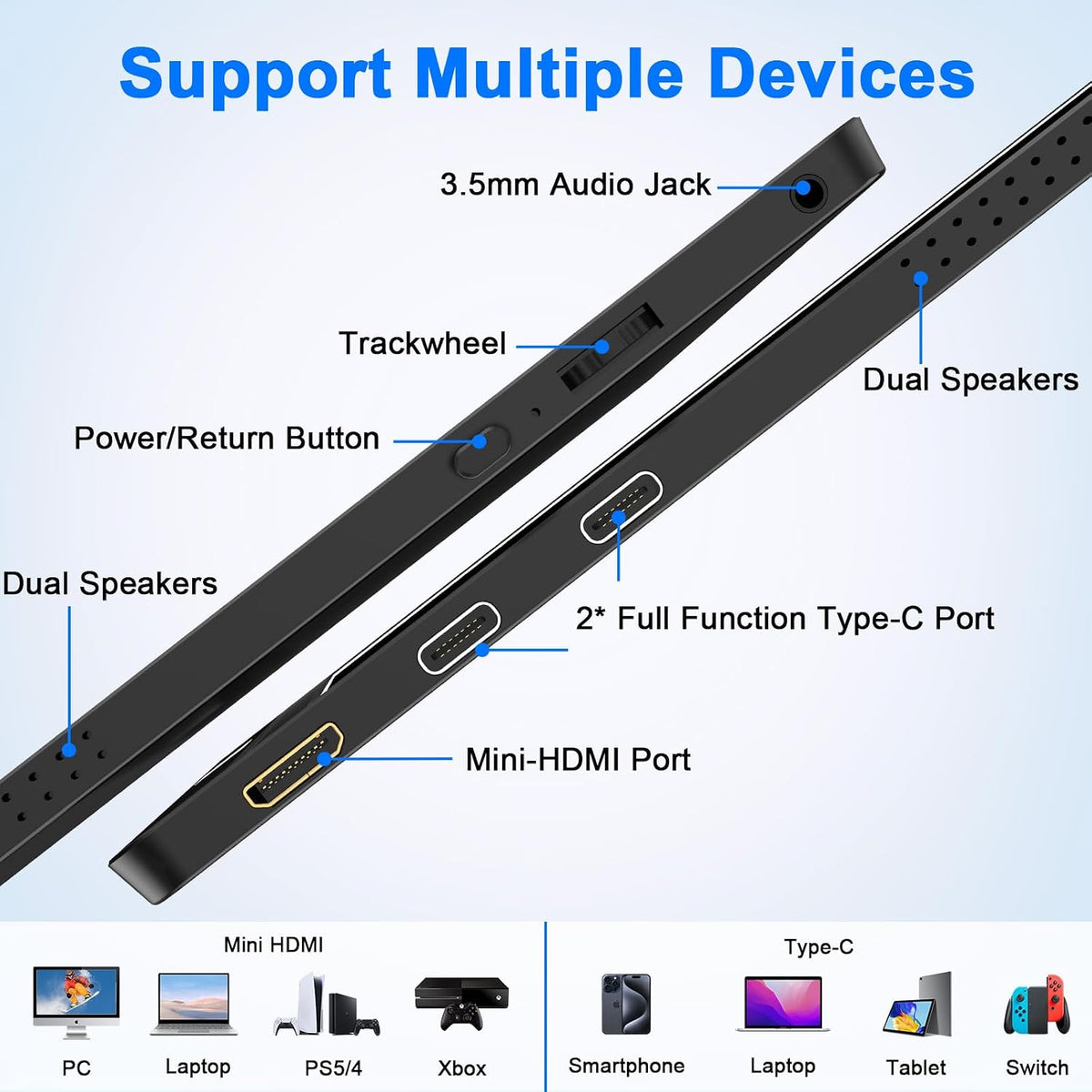 KYY - Monitor portátil para laptop, pantalla de computadora de viaj...