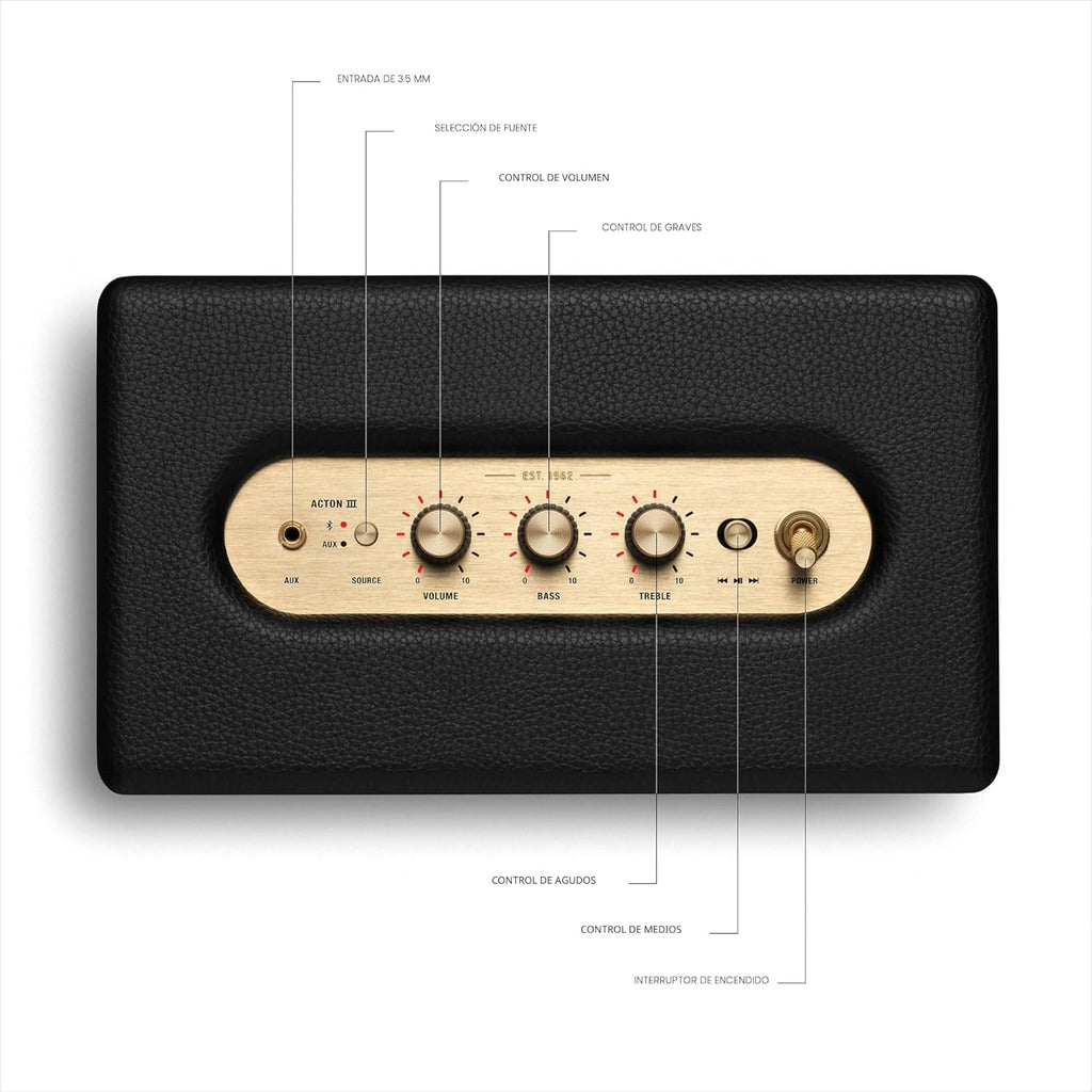Altavoz Marshall Acton III Bluetooth para el hogar, Negro