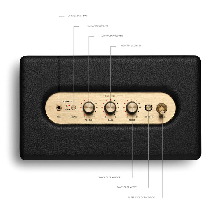Altavoz Marshall Acton III Bluetooth para el hogar, Negro