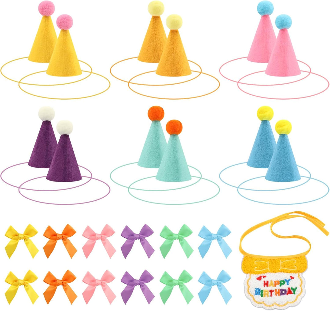 12 mini sombreros de fiesta para animales de peluche
