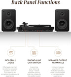 SoulBox S1 Reproductor de Discos de Vinilo con Altavoces Estéreo, Tocadiscos con Preamplificador Integrado, Brazo en Forma de S, 33/45 RPM - Negro