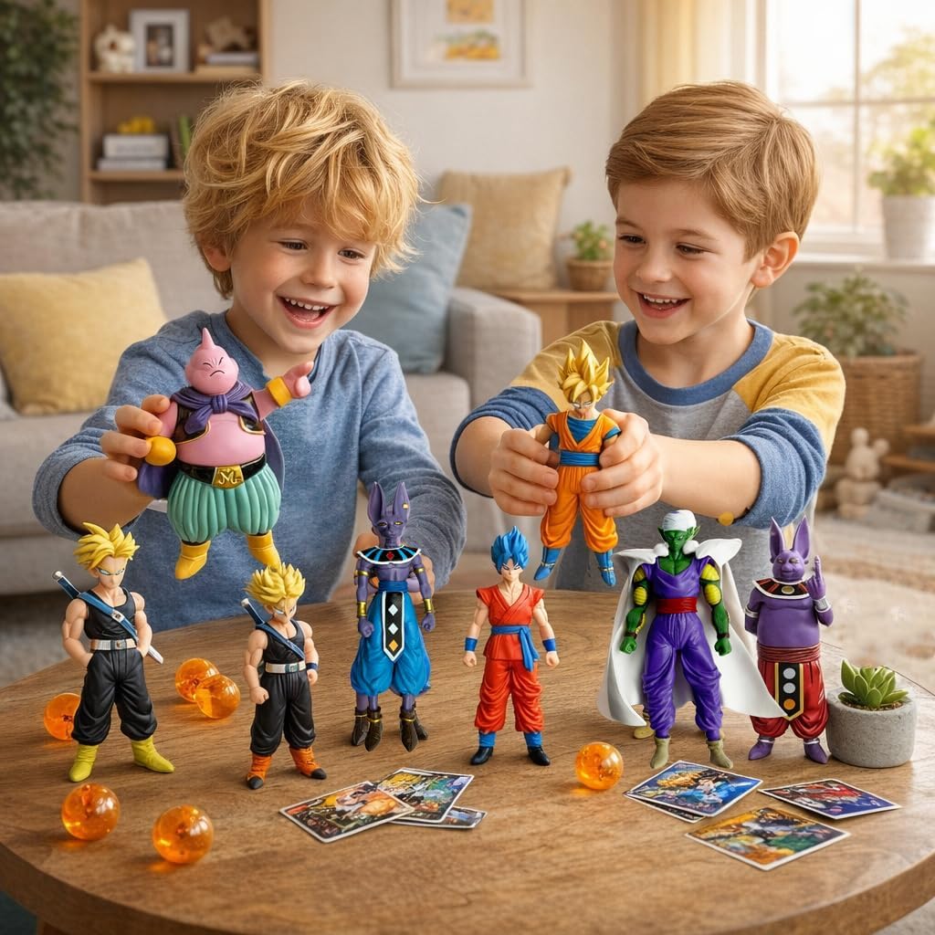 Juego de figuras de acción de superhéroes de anime, figuras de guer...