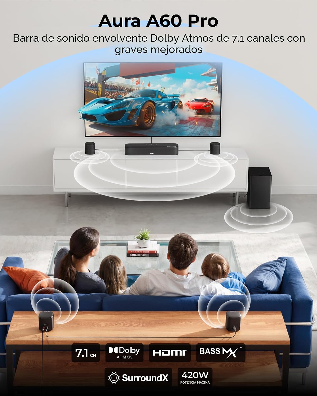 Sistema de sonido envolvente ULTIMEA 7.1ch con Dolby Atmos, sistemas de