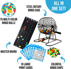 Regal Games Juego de Bingo Deluxe con Jaula, Tablero, Pelotas, 18 Cartas y Fichas