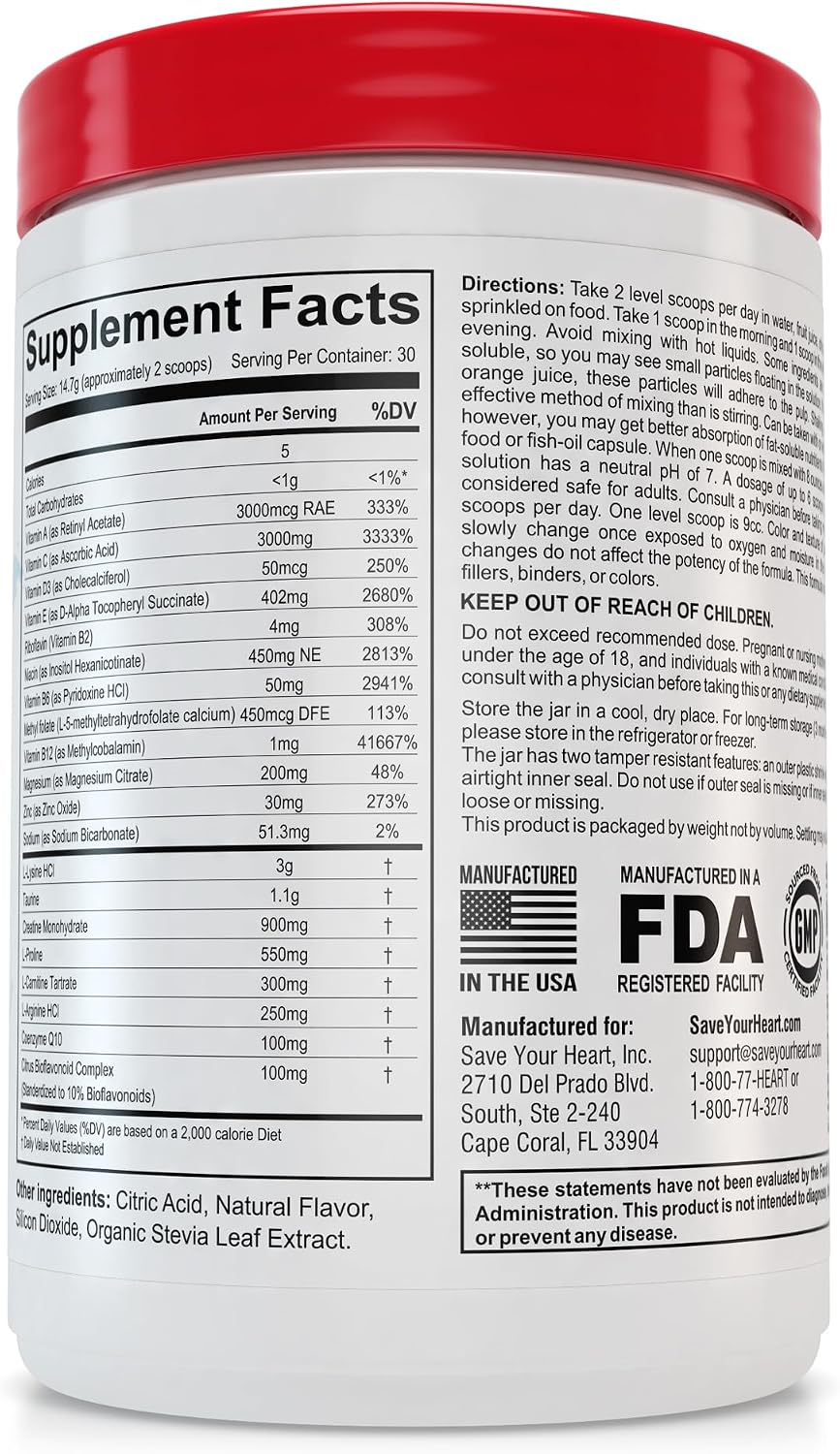 SAVE YOUR HEART Suplemento en polvo para la salud cardiovascular \u...