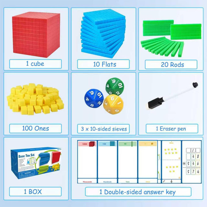 JUGGPENG Base de plástico de diez bloques con tabla de