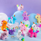 Wettarn - 24 llaveros de animales de peluche de unicornio, lindo, multicolor
