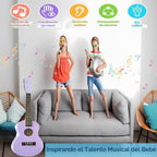 Ukelele de guitarra acústica de fibra de carbono de 21 pulgadas, instrumentos musicales (morado)