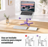 OMOTON Soporte elevador giratorio de 360° para laptop, soporte ergo...