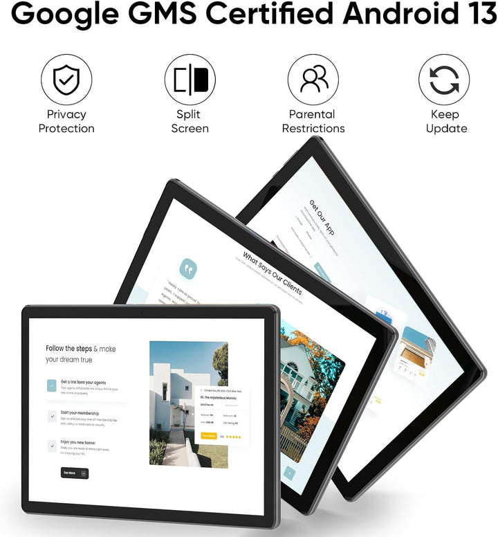 Tabletas Android de 10 pulgadas, 6GB RAM 64GB ROM expansión de 512G...