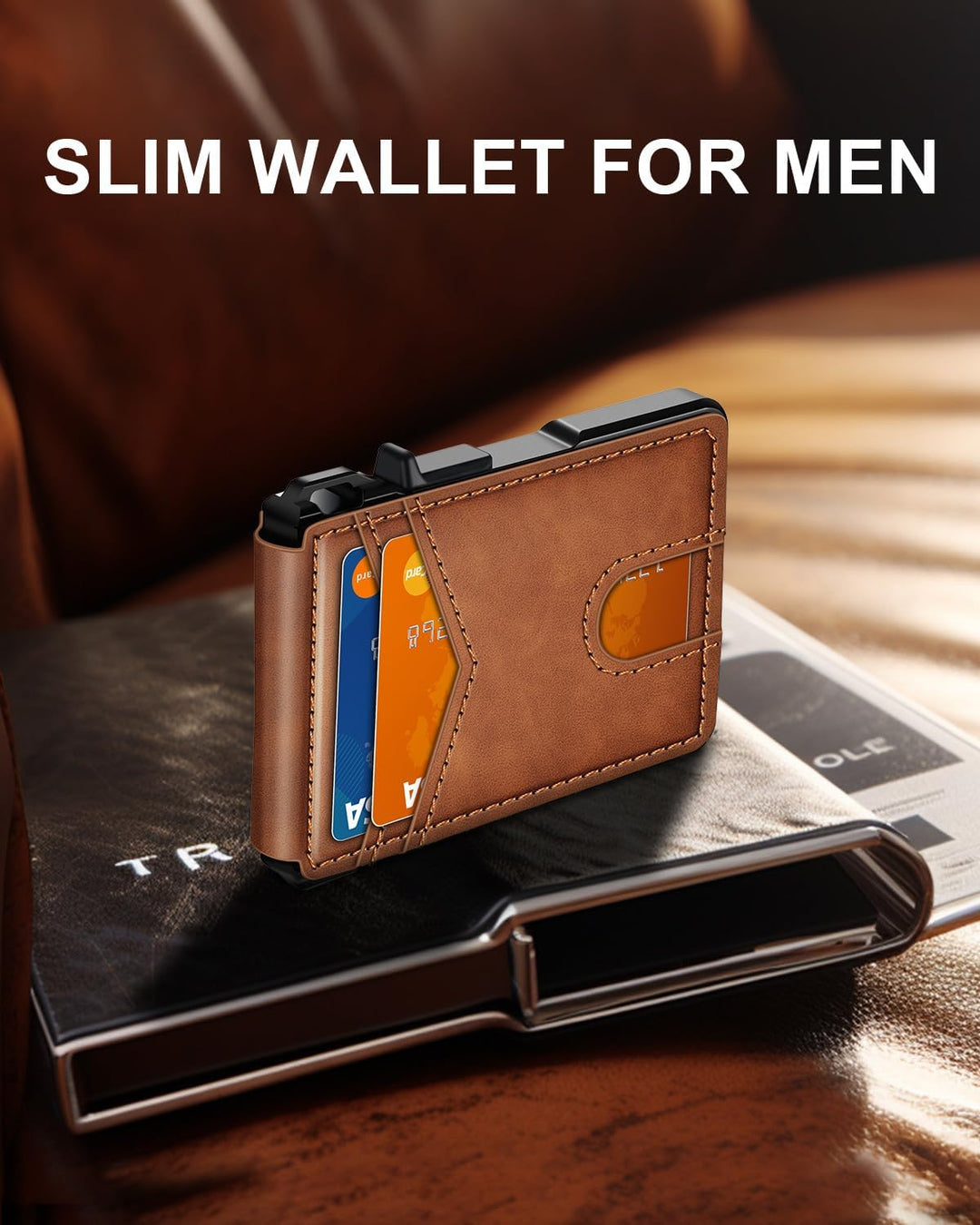 Cartera para hombres, cartera minimalista para hombres de 9-13 tarj...