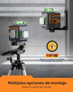CIGMAN Nivel láser verde 3x360° autonivelante, control de aplicación CM-S01