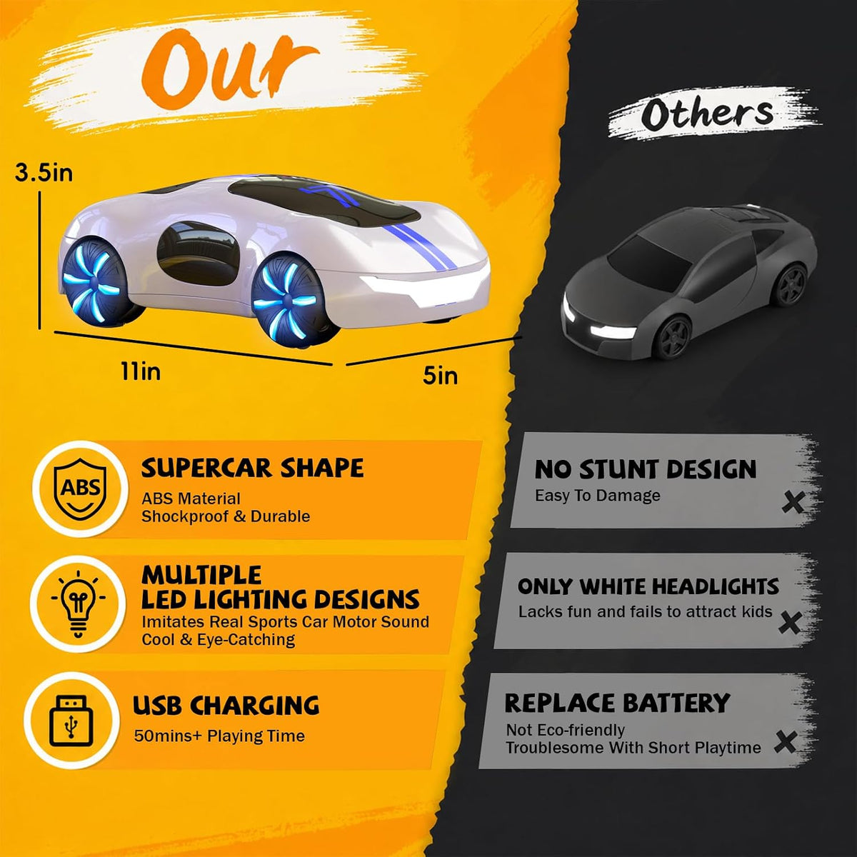 Coche RC con detección de gestos y control remoto para niños de