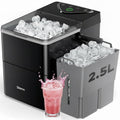 Silonn Máquina de hielo para encimera con cesta de hielo expandible de 2.5 L y tanque de agua de 1.8 L, 9 balas de hielo en 6 minutos, máquinas de hielo portátiles, control táctil LED, autolimpieza, 2