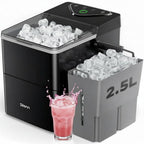 Silonn Máquina de hielo para encimera con cesta de hielo expandible de 2.5 L y tanque de agua de 1.8 L, 9 balas de hielo en 6 minutos, máquinas de hielo portátiles, control táctil LED, autolimpieza, 2